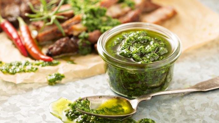 15 Minute Quick And Delicious Cilantro Chimichurri Recipe By Bobby Flay Recipeska 